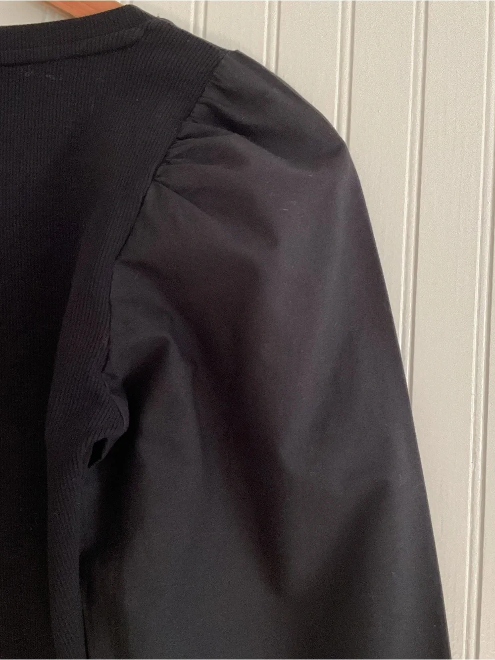 Zara Puff Sleeve Crop Top Black